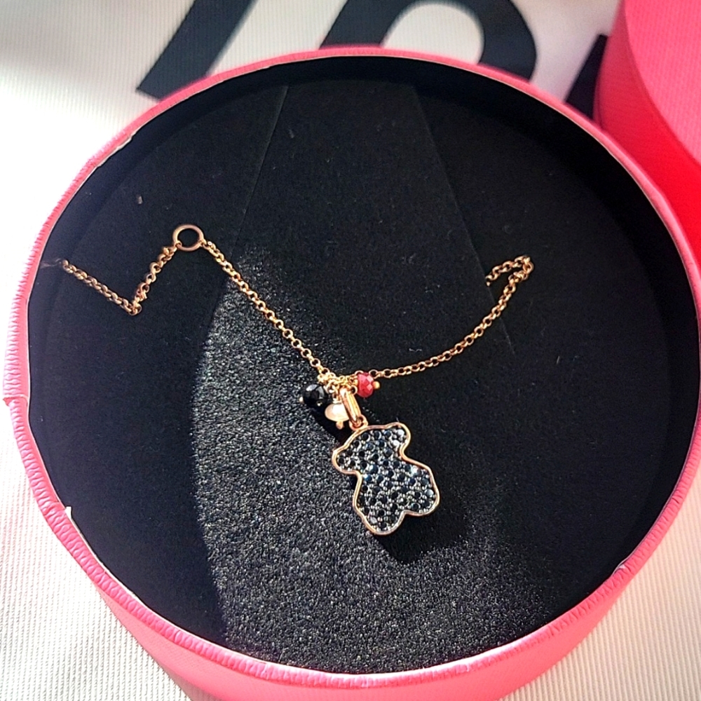 (Sold)Rose Vermeil Silver Motif Necklace